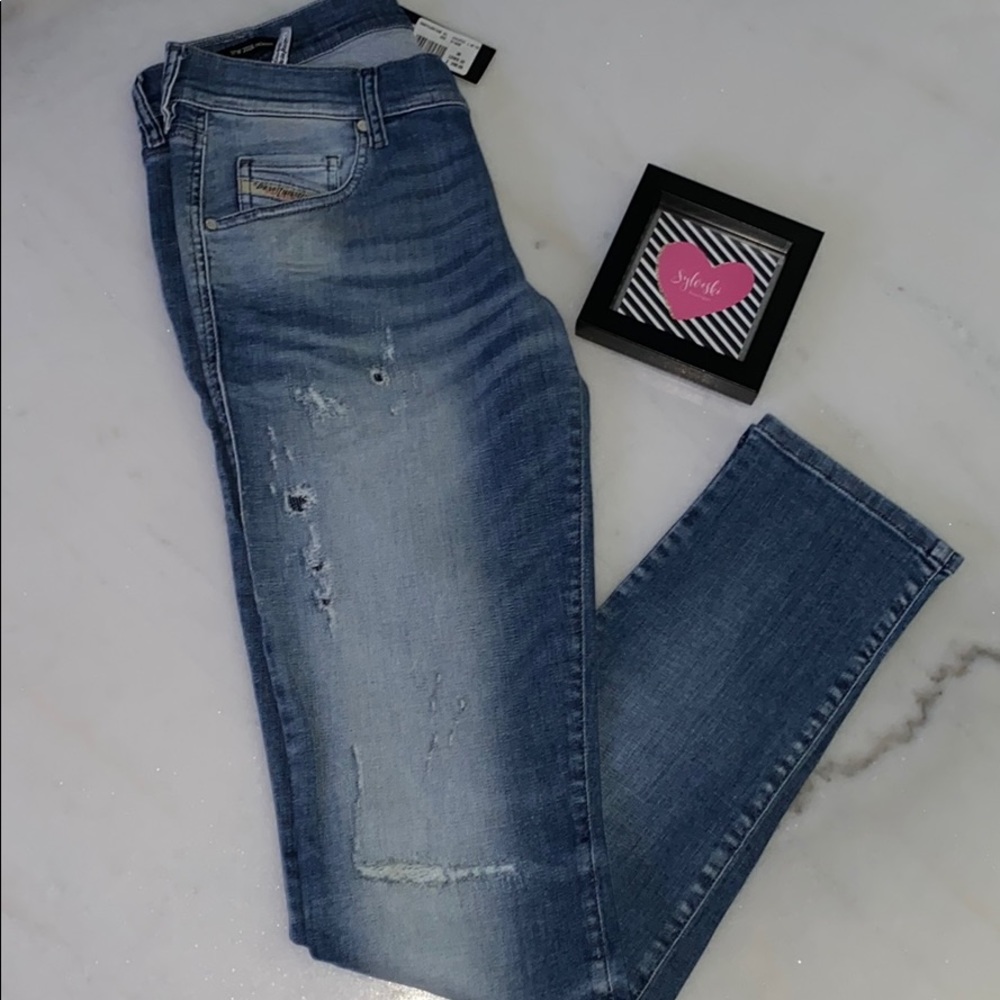 🔥 Diesel GRUPEE Light Blue Skinny Jeans Women - Picture 6 of 8